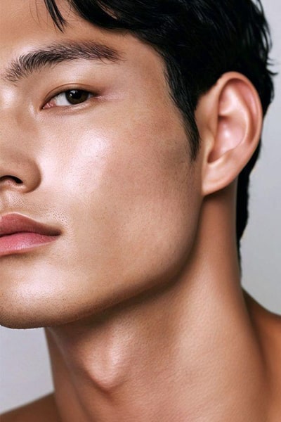 Styled hair and matte skin in photos